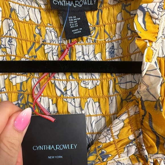 Cynthia Rowley Yellow Floral Tank Top - Picture 6 of 7